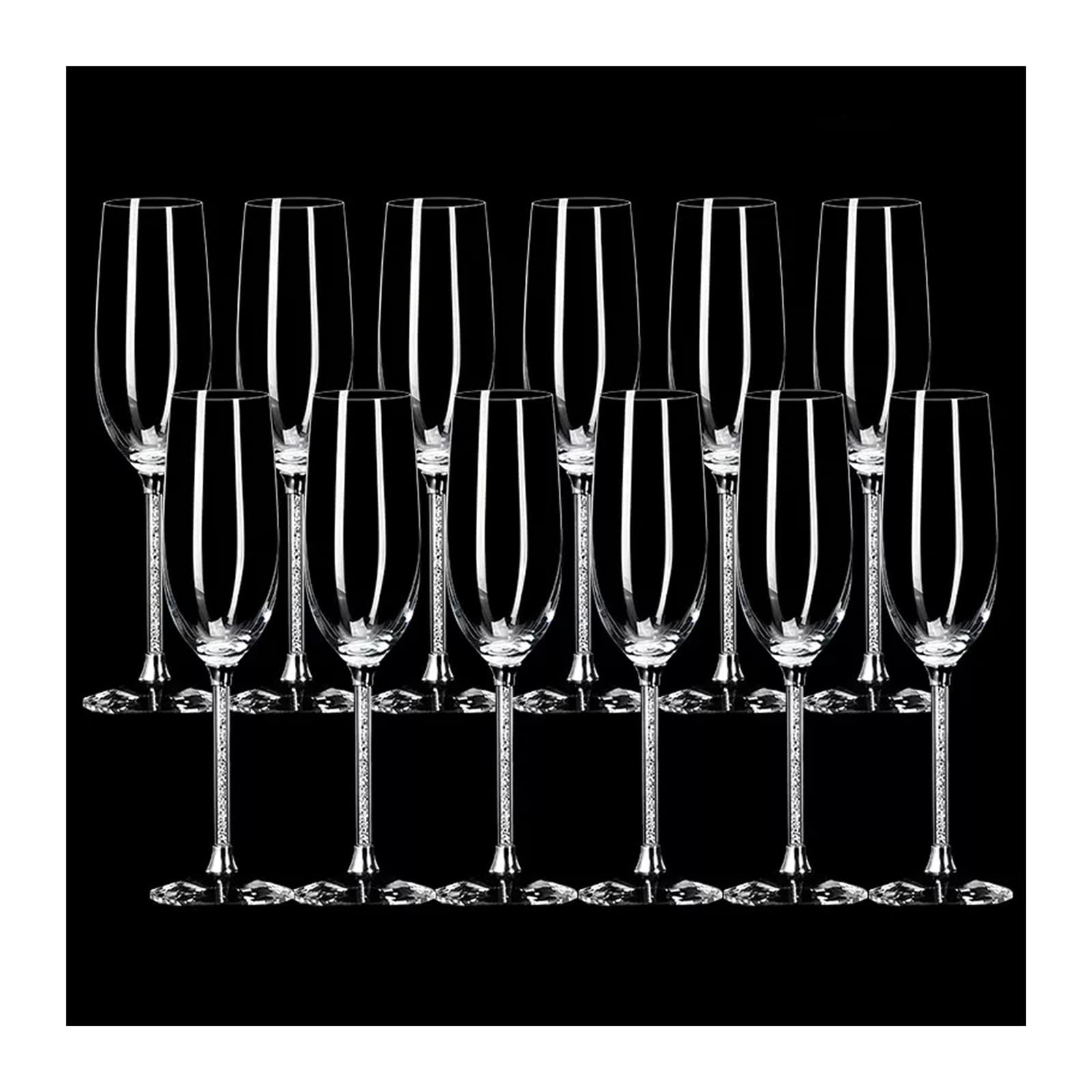 Copas de champán SISWIM juego de 12 copas de flauta de cristal de 230ml color A para el hogar