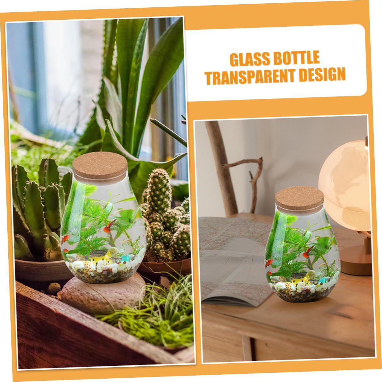 YARNOW DIY Micro Landscape Bottle Glass Air Planter Decorative Bottle for Room
