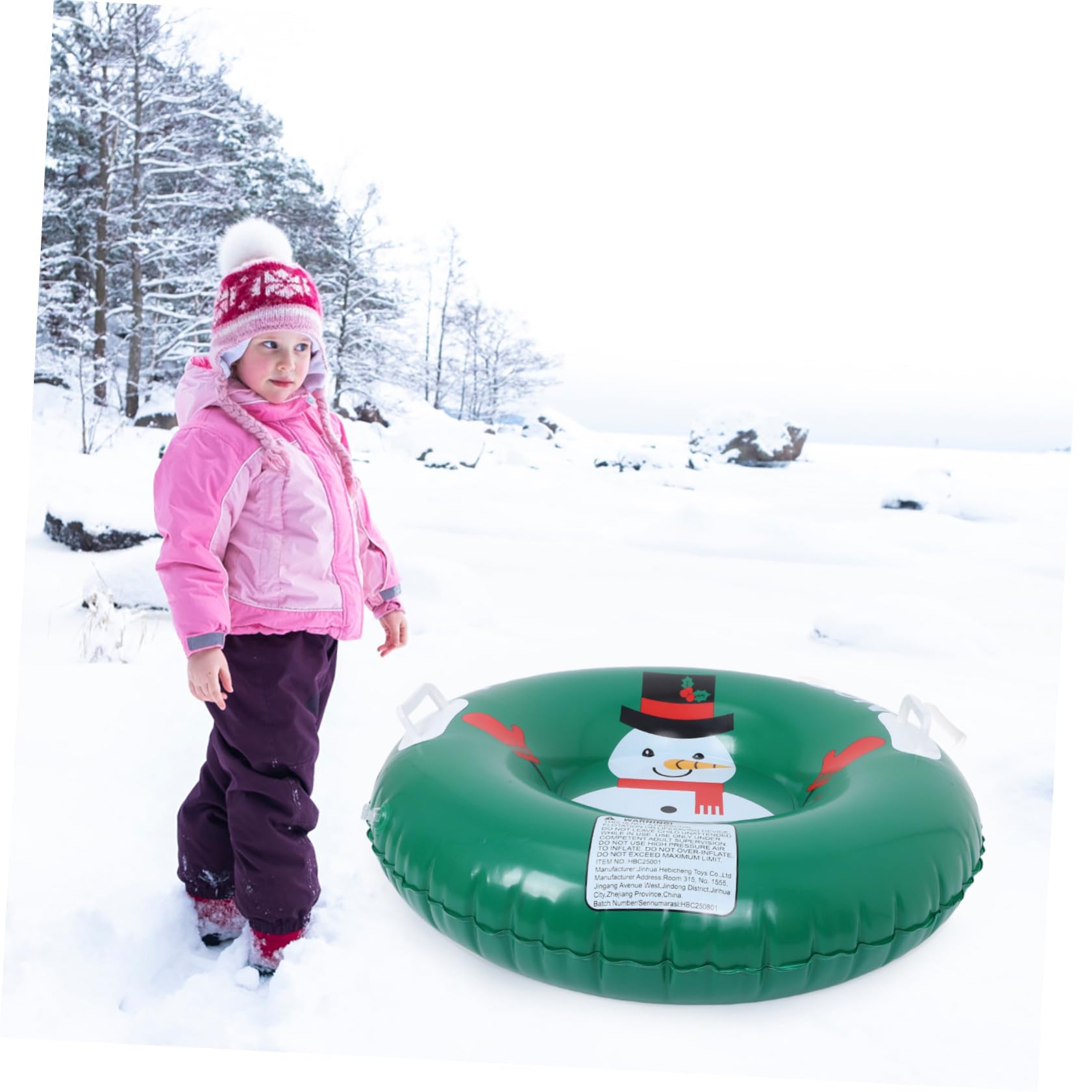 BESTonZON Tubo da Slittino Gonfiabile per Neve Ispessito Portatile con Maniglia Slitta da Neve per Esterni Adatta Ragazzo Ragazza Ragazza e Adulti