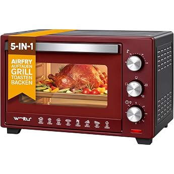 WOLTU Mini Oven with Convection Air 28 L Pizza Oven 100-230  C Timer 0