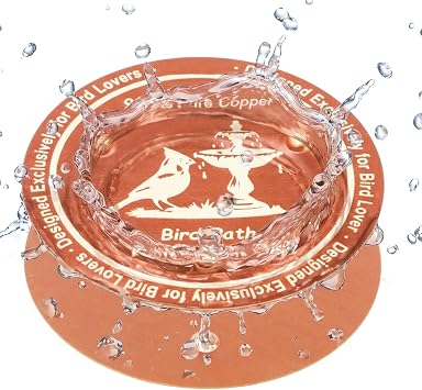 2Pcs Copper Disc for Birdbath, Bird Bath Copper Disk, 99.99% Pure Copper Bird Bath Purification Disk for Safe Clean Water, 0.6mm Thick w Triple-Point Support for Outdoor Bird Baths & Bowls, All-Season