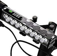 Vista 1 de Luces de bicicleta, 17 LED de 4000 lúmenes, luz de bicicleta con 4 modos, 10000 mAh USB recargable luz de bicicleta para bicicleta con pantalla