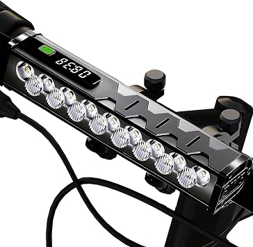 Bike Lights, 17 LED 4800 Lumen Bicycle Light with 4 Modes, 10000mAh USB Rechargeable Bike Light, Bike Headlight with Digital Power Display, Wide Beam Bike Lights for Night Riding