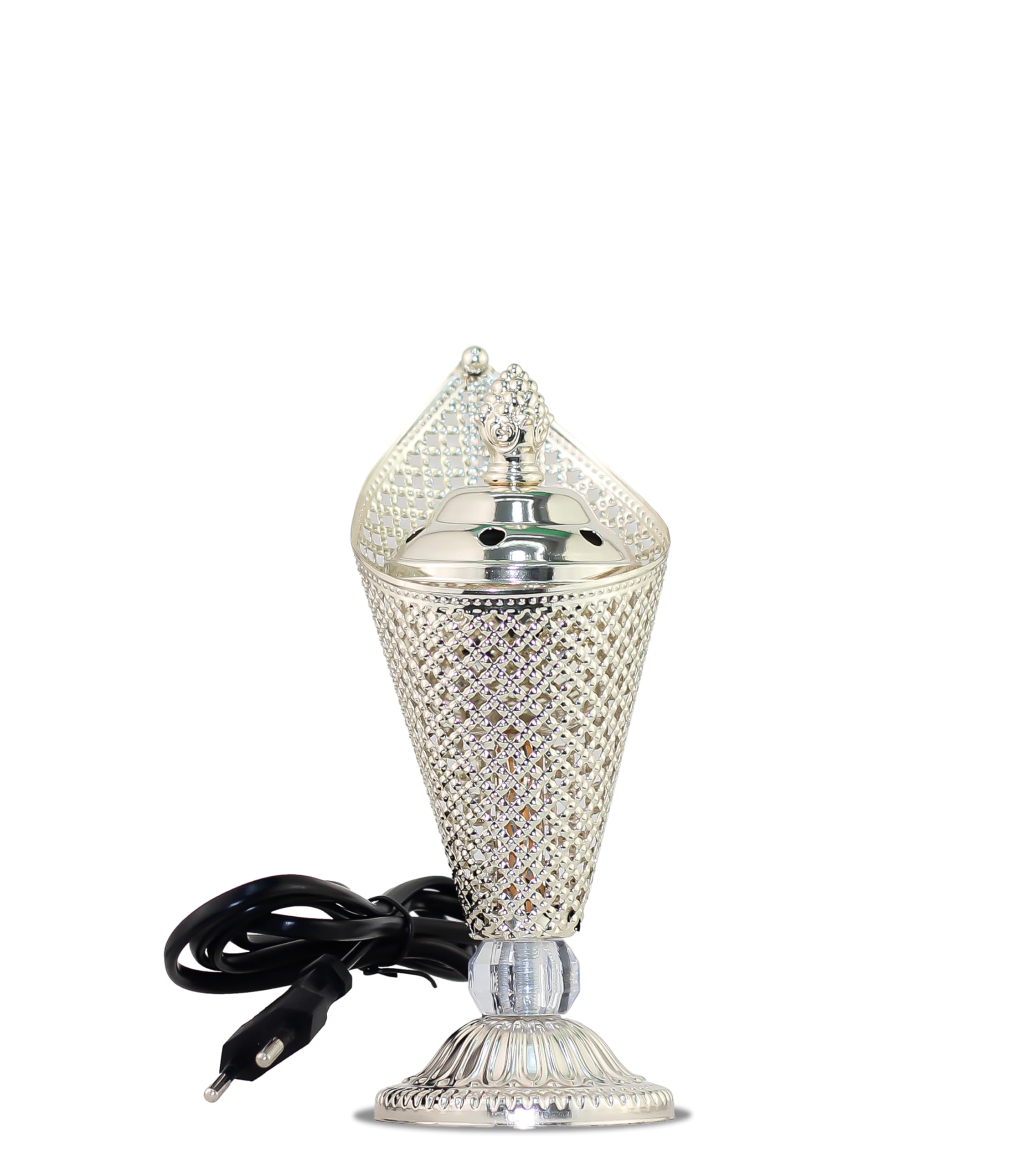 Arabian Electric Incense Burner Metal Vintage Arabic Burner - Middle Eastern Incense Holder, Electric Bakhoor Burner Suitable for Arabian Oud, Home and Hotel Decor (Style 8)
