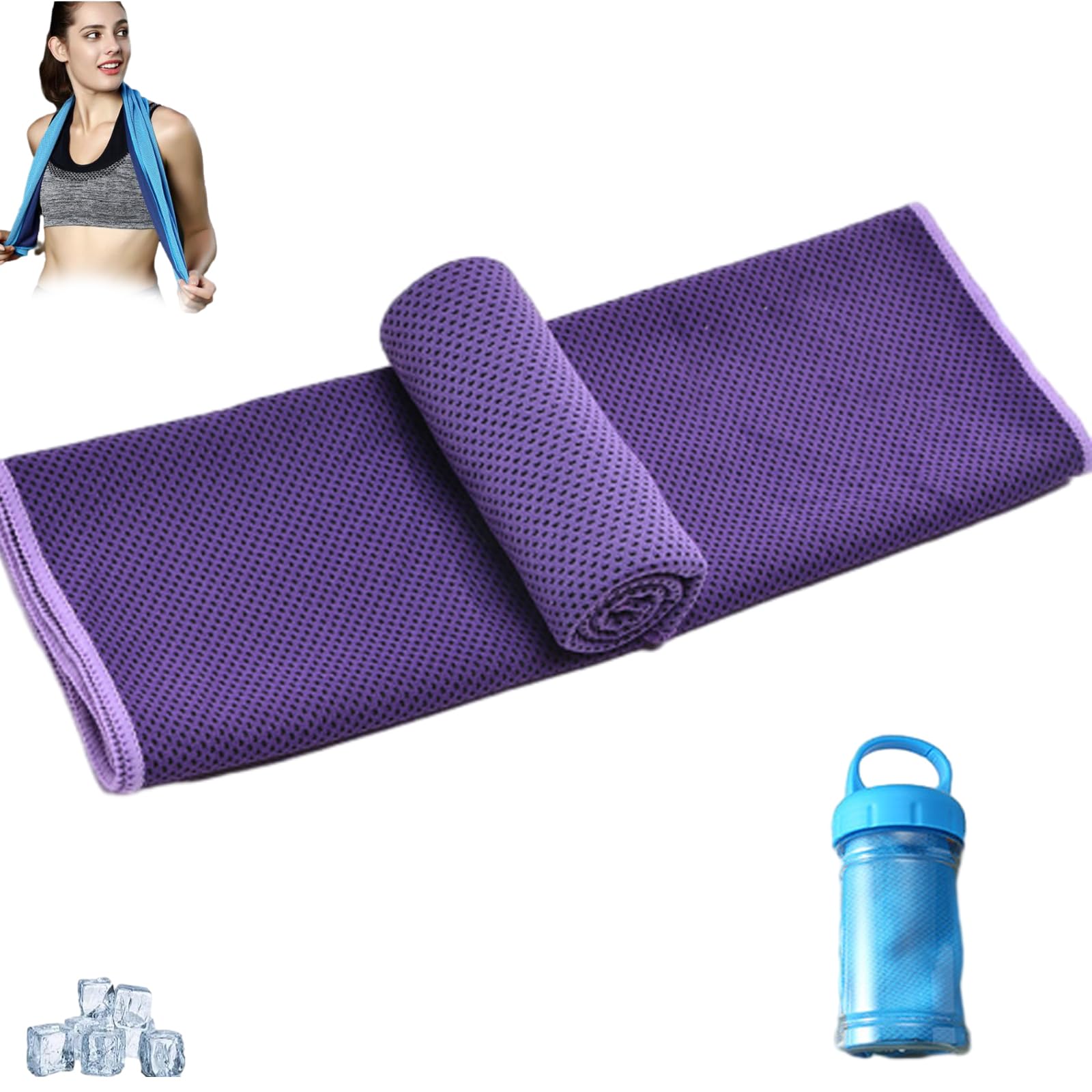 Towelnado，Instant Cooling Towel, Ice Cooling Towel, Quick Dry Sweat Wicking Sport Towel for Running Cycling Fitness Outdoor Activities (Purple)