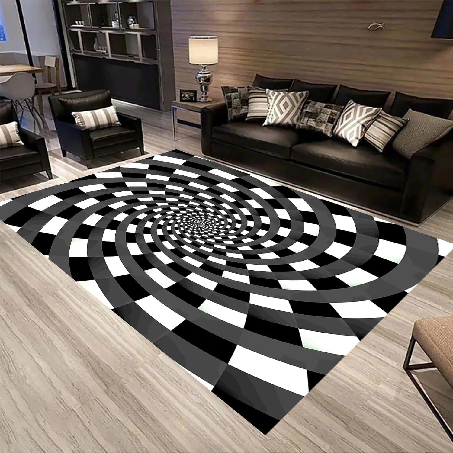 Tapis 3d rayures géométriques avec imprimé doux et moderne