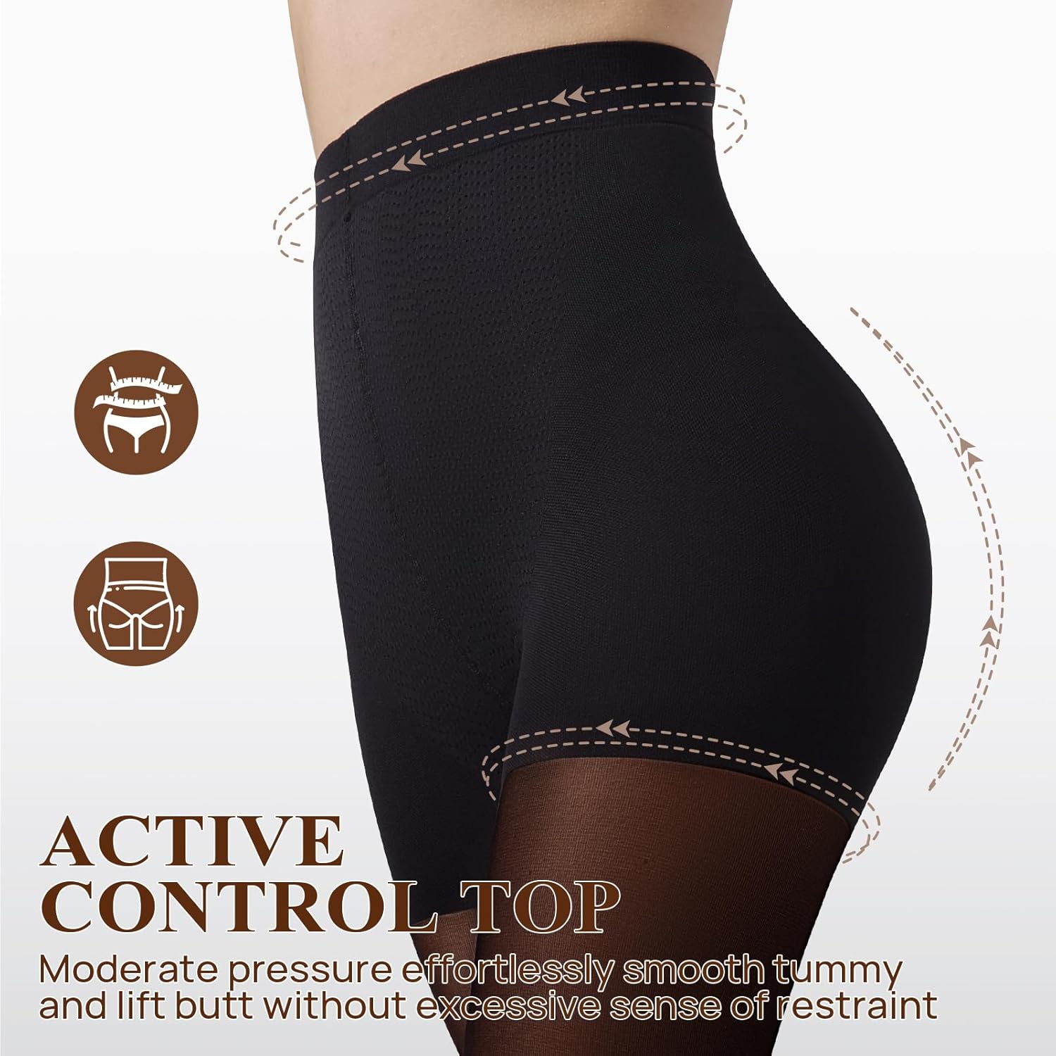 MANZI Compression Tights for Women Shaping Firm Support Pantyhose 50 Denier Pack of 1 - Image 3