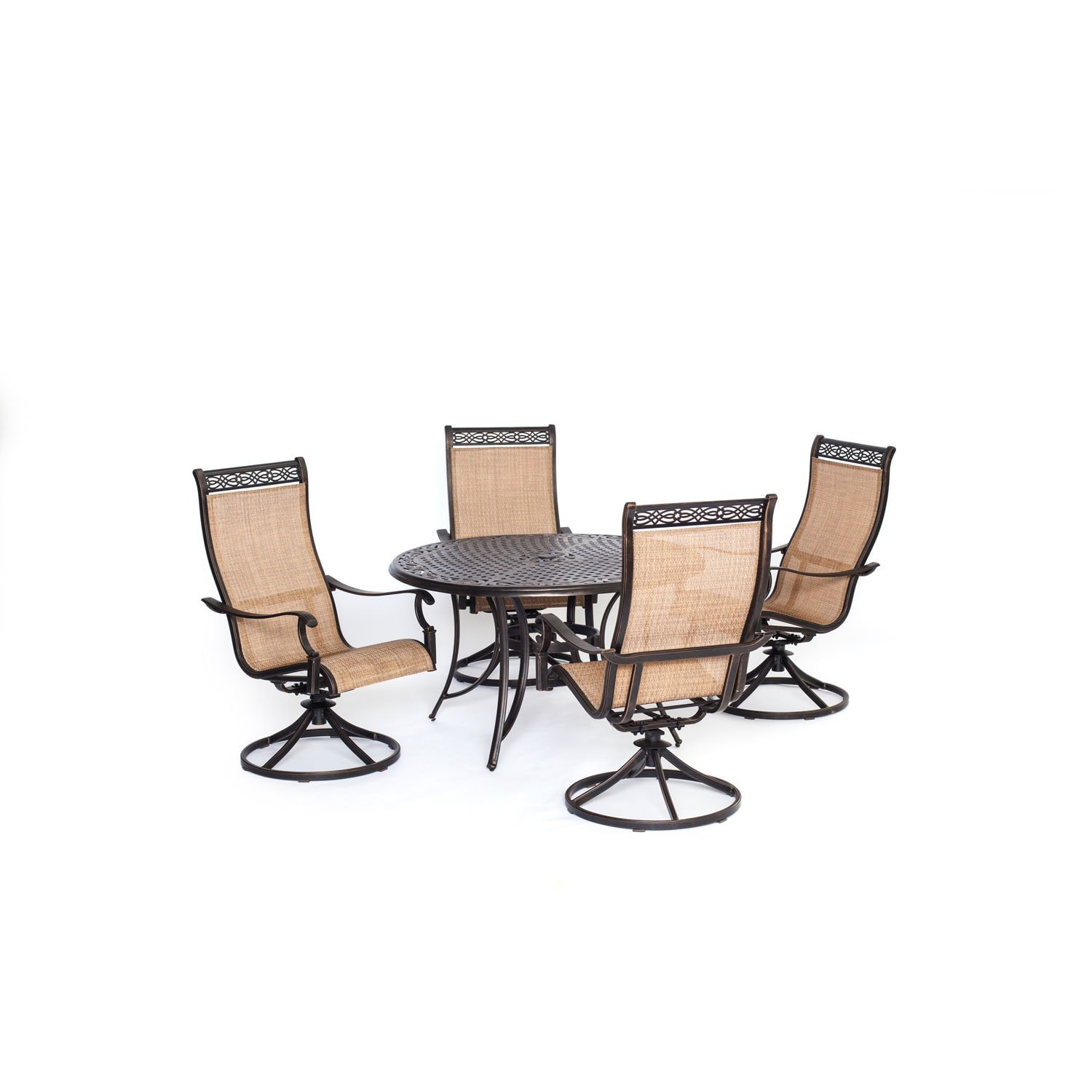 Buy Hanover Manor 5Piece RustFree Outdoor Patio Set with 4 PVC Swivel