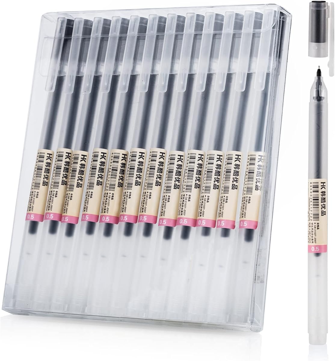 Premium Black Gel Pens, [0.5mm] Extra Fine Point Pens Smooth Writing Ballpoint Pens for Japanese Office School Stationery Supply (12 Packs) : Office Products