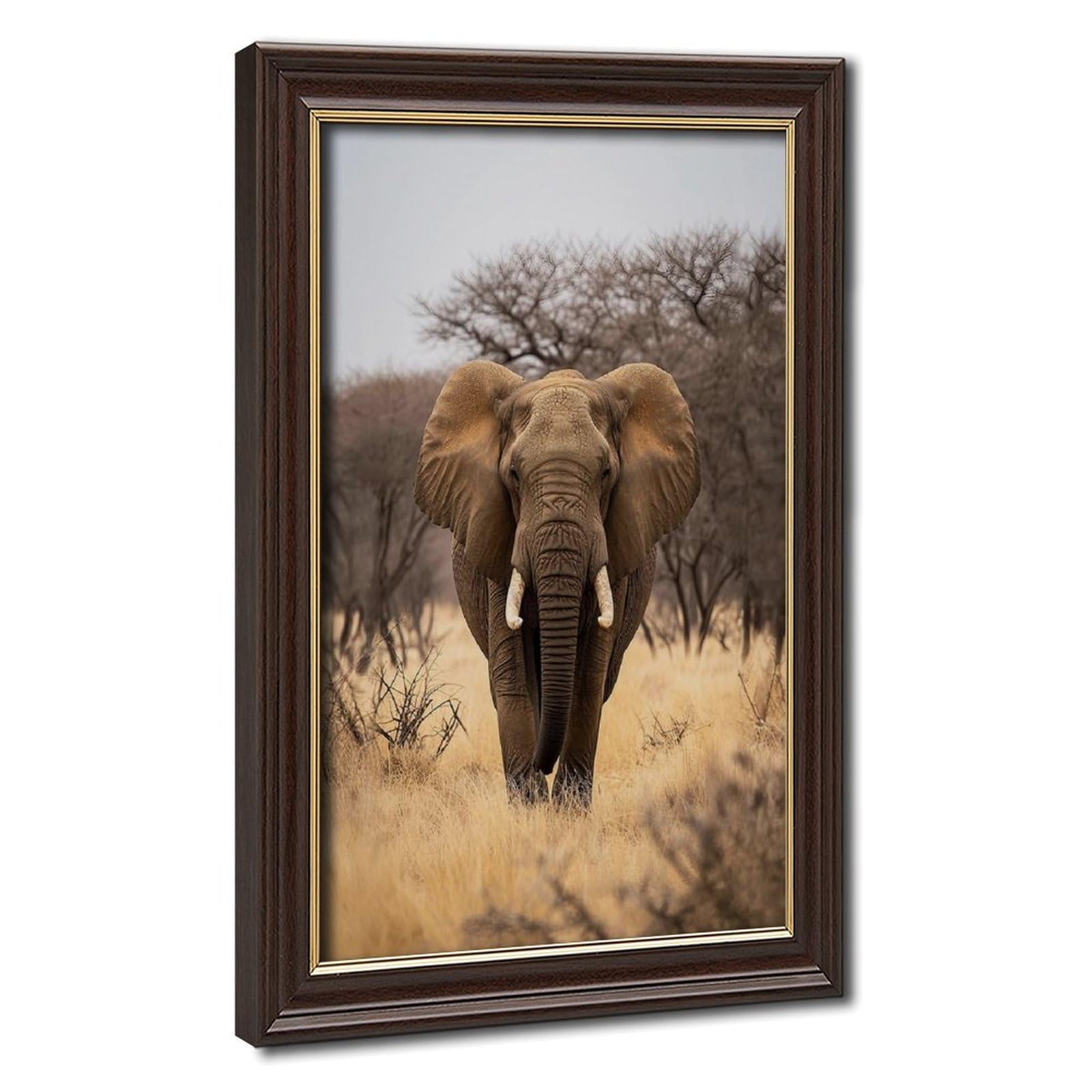 Bareronor African Elephant Canvas Poster Bedroom Decor Landscape Office Room Decor Gift 24" L X 36" W