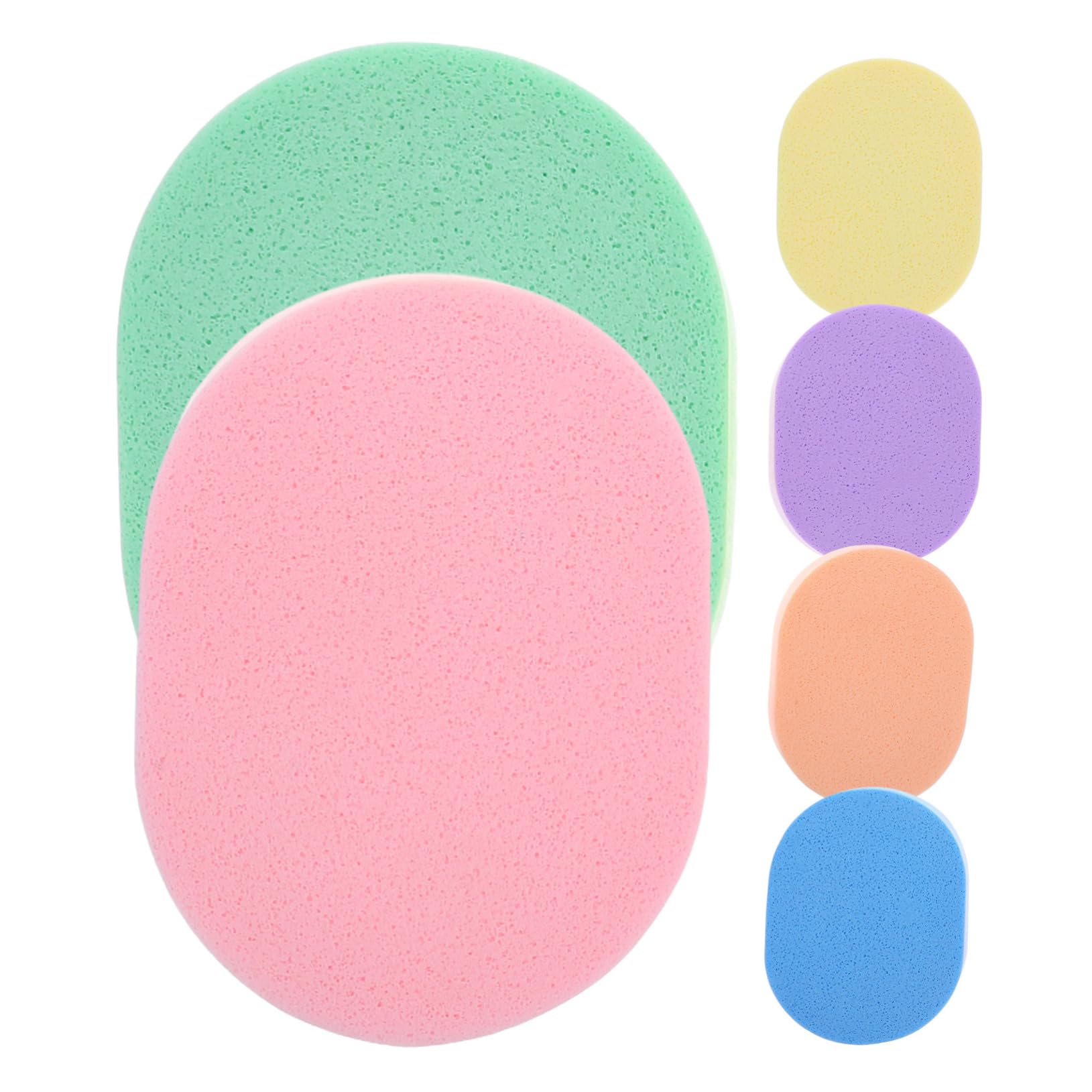 PartyKindom 6Pcs Reusable Facial Scrubber Pads Gentle Cleansing Sponges for Makeup Removal and Face Cleaning High Absorbency User Friendly Design for Daily Skincare Routine