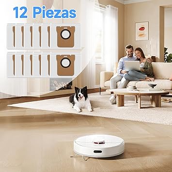 Kaiyaner 12 Bolsas Aspiradora para Xiaomi X10+ / X20+ / Dreame L10s / L10 / L20 / X40 Ultra Robot Aspirador, Bolsa de Repuesto, Juego de Accesorios, 2,5 L de gran Bolsas de Aspiradora6