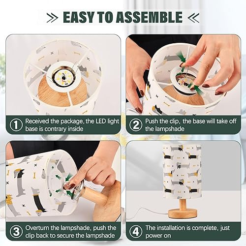 Miniatura 4 de Lámparas de mesa de noche pasillo luz nocturna eléctrica lindos perros largos Dachshunds lámparas de mesa para niños mesa de cristal