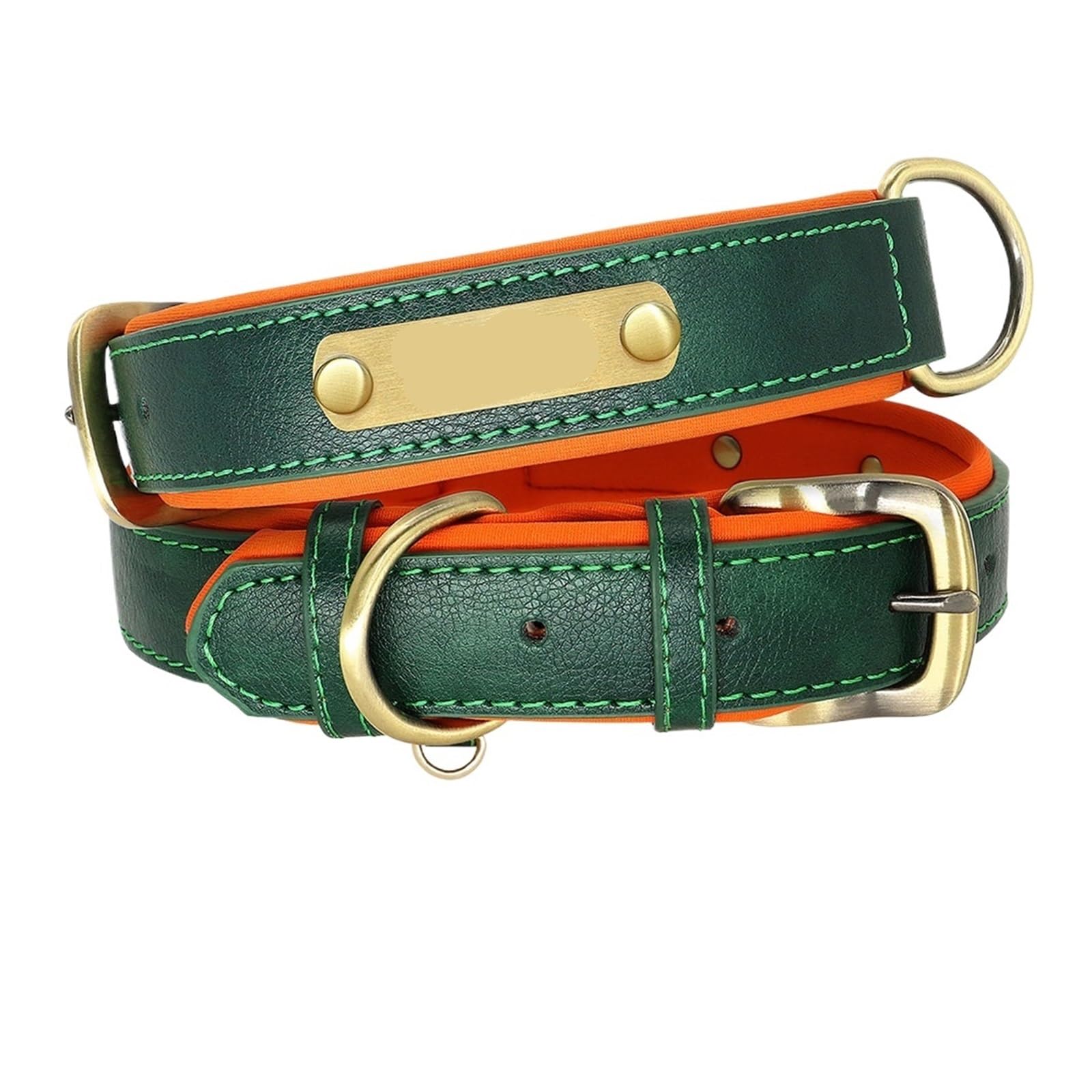 Collier rembourré pour grand chien XL vert réglable