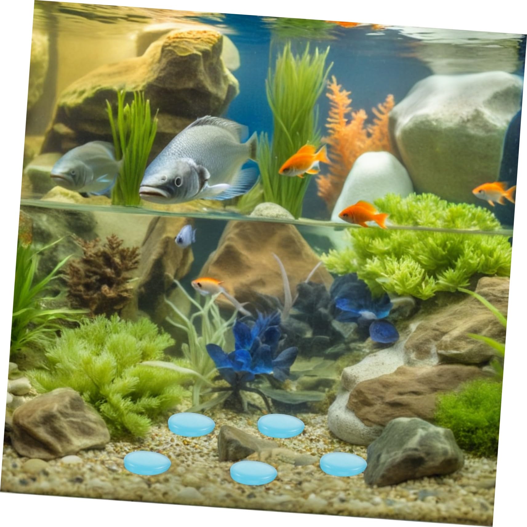 300 Piezas Piedras Luminosas Azules de Unidades Guijarros Brillantes para y Jardín Decorativas Resistentes al Agua y Brillo Nocturno Duradero