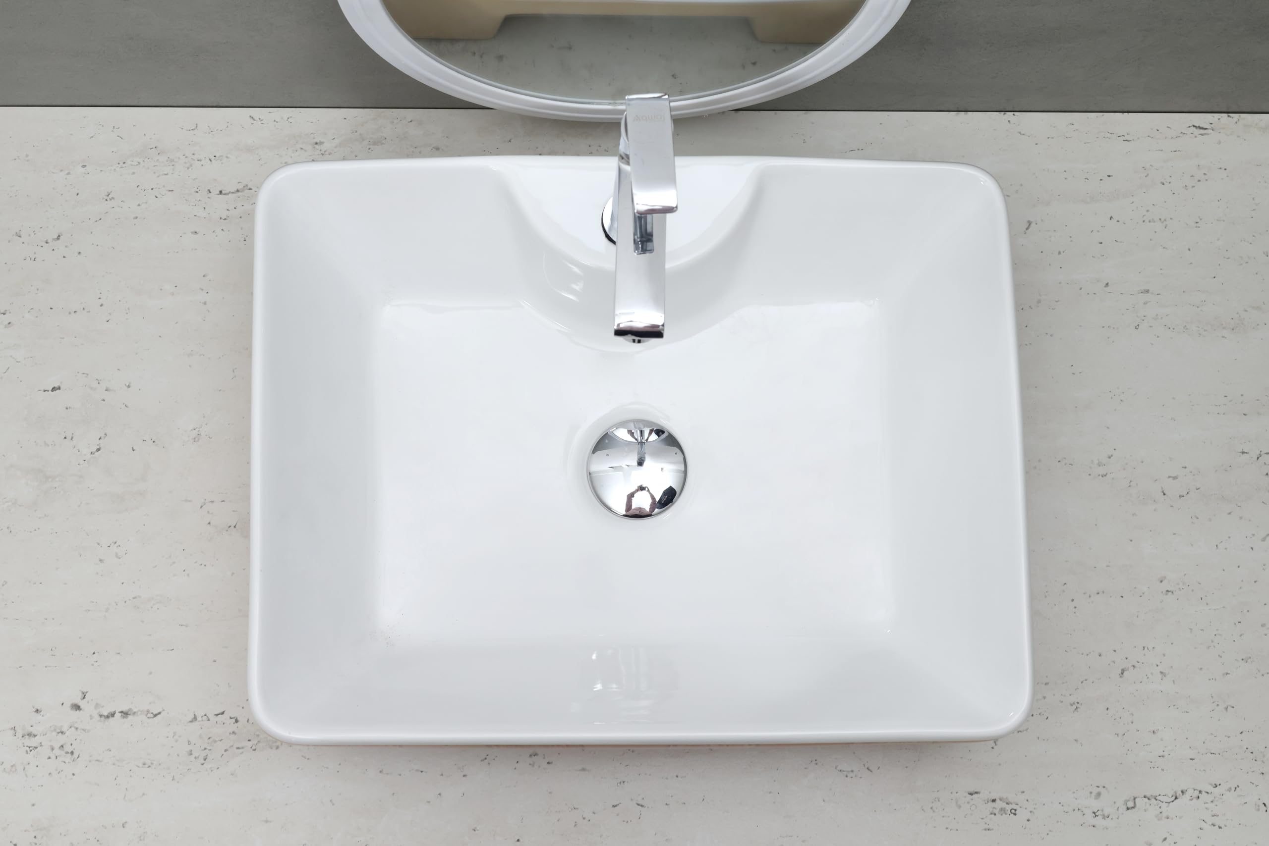 HISRE Ceramic Table Top Vessel Sink Wash Basin Oval Shape Over Counter Wash Basin For Bathrooms & Living Room 19 X 14 X 5 Inch (Style - 7) RT603, photo 4 of 4