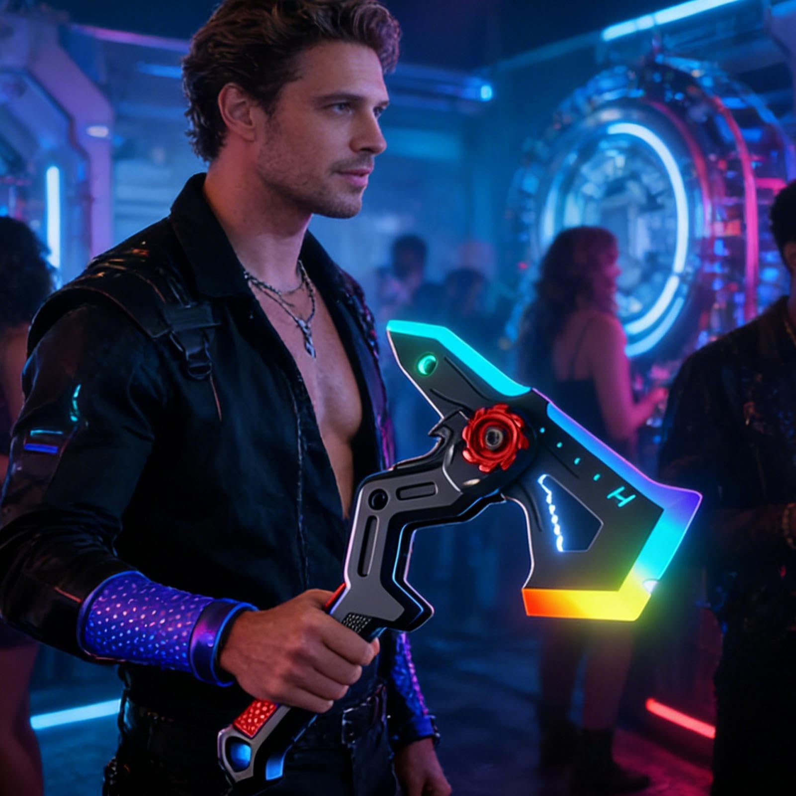 Generisch di scena per cosplay per adulti – Ascia di trasformazione con illuminazione RGB | per travestimento cosplay, per feste in costumi, servizi fotografici e