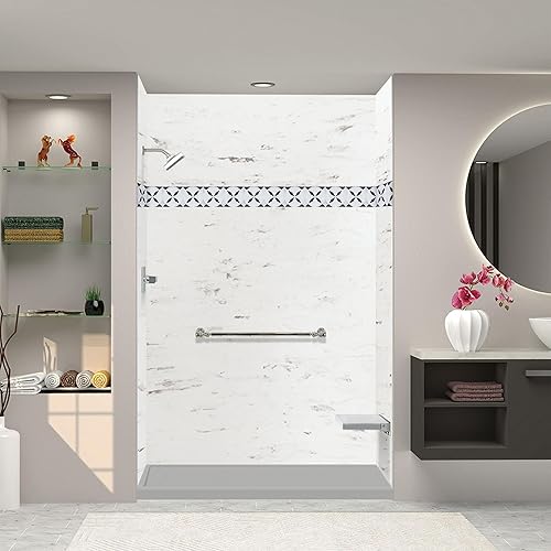 Transolid FSL6032L-87 60-in x 32-in Cast Solid Surface Low Profile Shower Base w