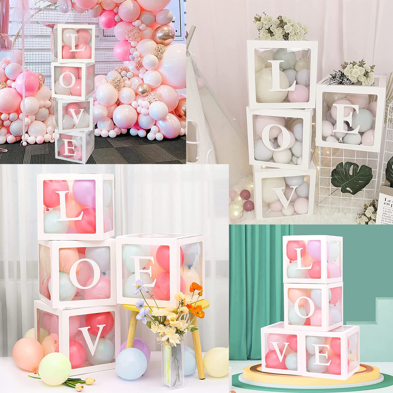 YALLOVE XMAS-dozen, kerstballonbox, transparante doos, foto-rekwisieten
