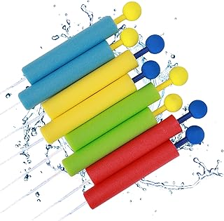 TSLBW 8Pcs Water Pistols for Kids 21.5cm Water Blaster Foam Shooter Set Kids Water Shooter Toys 4 Colors Foam Water Pistol Beach Water Blaster for Summer Pool Garden Outdoor Party Favors (roundx8)
