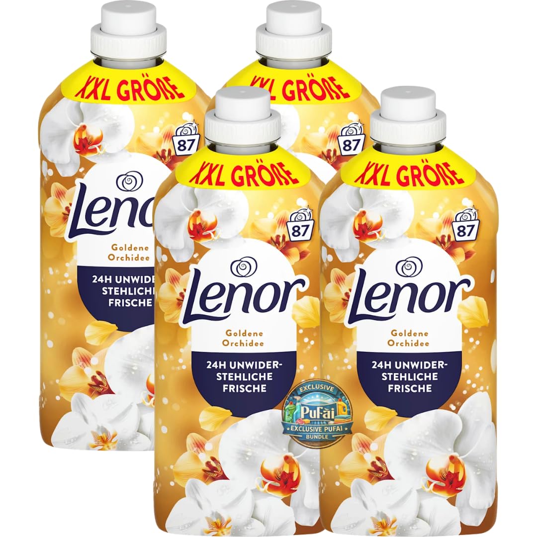 Weichspüler – Goldene Orchidee Duft – 87 WL – 1,827 l – 4er Pack – Für weiche & luxuriös duftende Wäsche