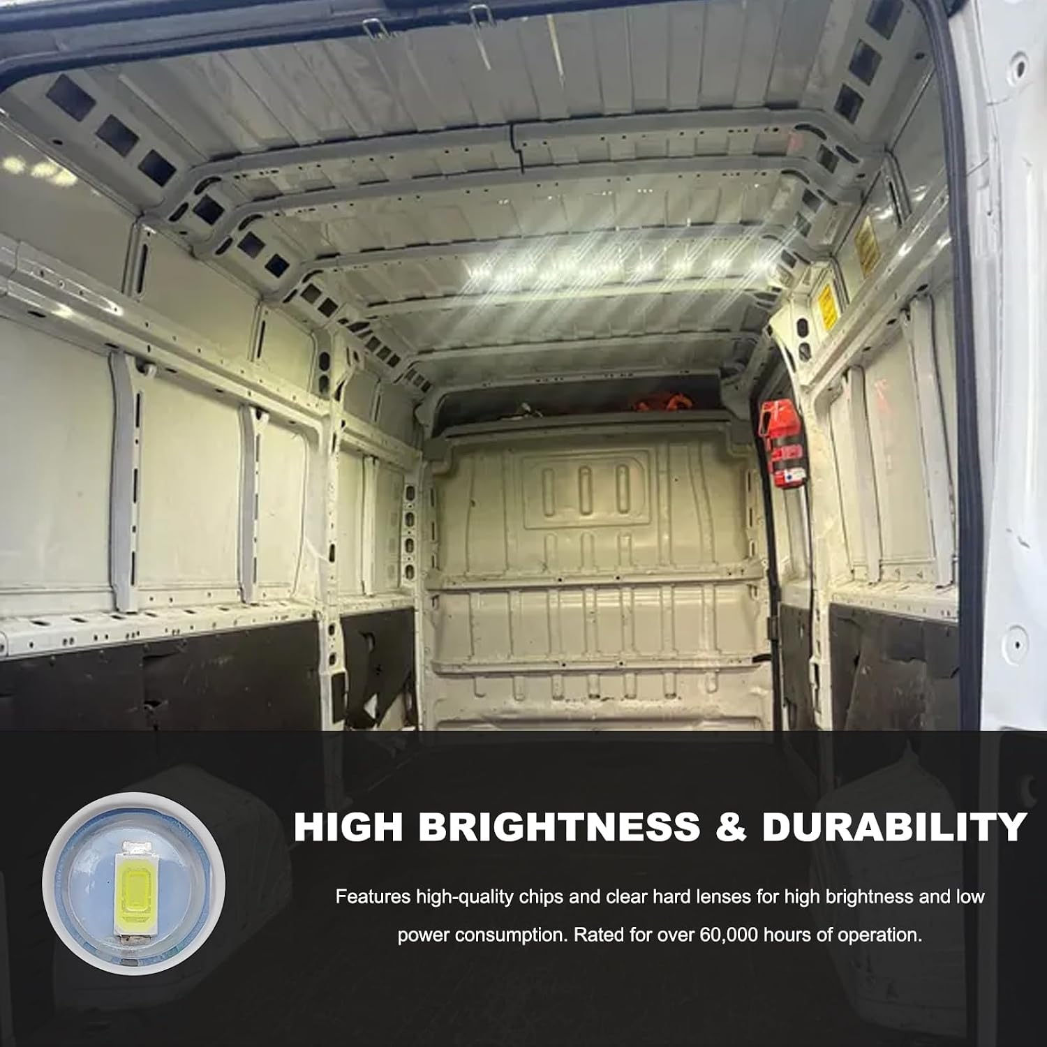 Sun Walker 120 LEDs 12V Van Interior Light Kit, Super Bright LED Module Lighting Dome Lamp with Harness Switch, Waterproof Interior Ceiling Light Enclosed Lights Kit for Car RV Truck