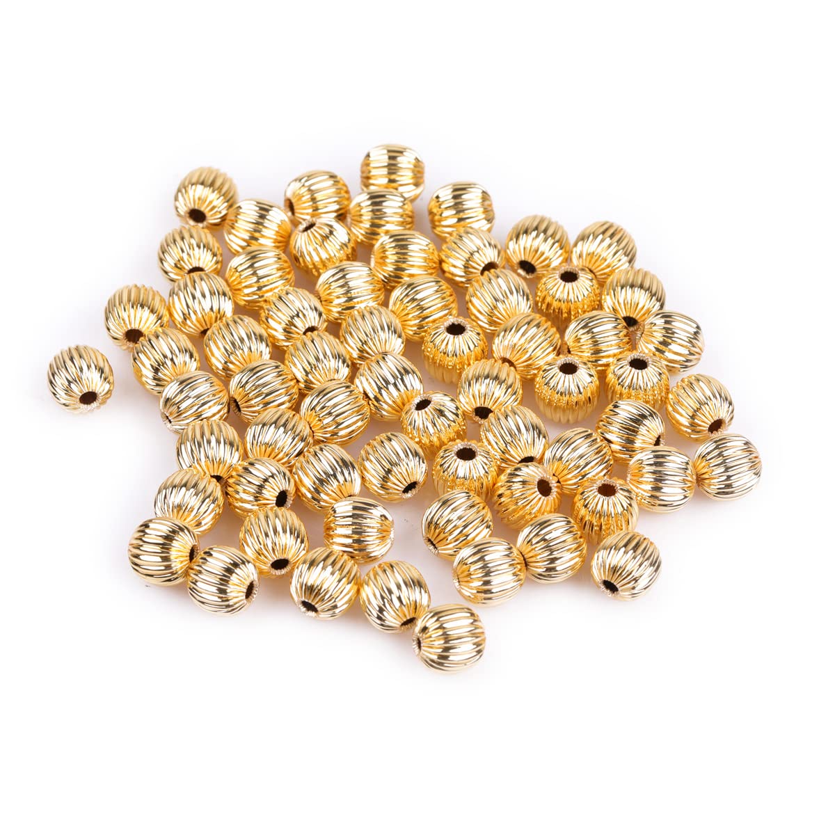Perles intercalaires hypoallergéniques de 8 mm en or jaune 18 carats Gem-Inside