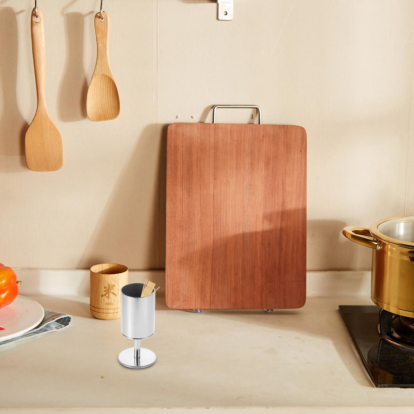 Garneck Box Skewers Holder Stainless Steel Stainless Steel Toothpick Holder Toothpick Organizer Silver Cotton Swab