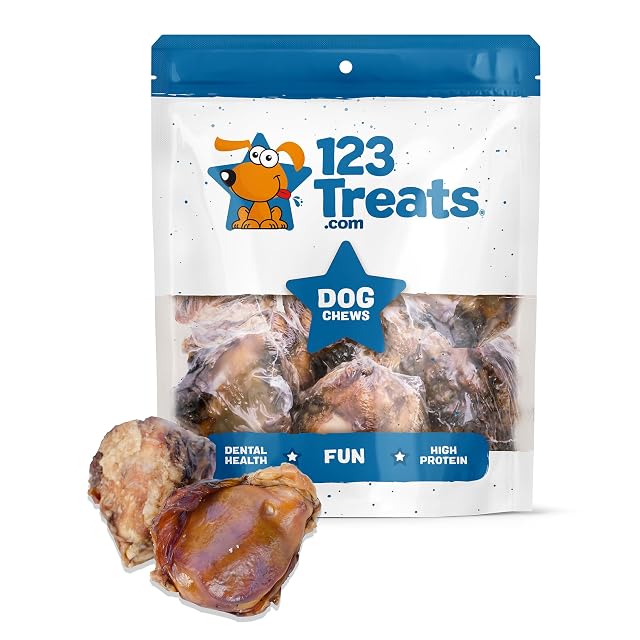 123 Treats Rodilleras de Carne de Vacuno Huesos de Rodilla para Perros Rodilleras de Vaca Naturales…