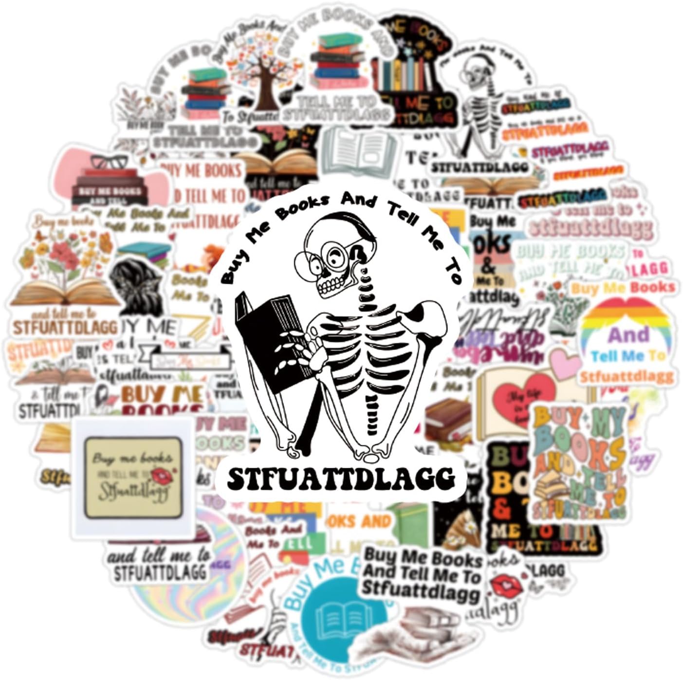 61Pcs Stfuattdlagg Stickers Pack,Aesthetic Vinyl Waterproof Sticker Decals for Water Bottle,Laptop,Phone,Skateboard,Scrapbooking,Bumper Decor for Fans for Party Supply Decor image 3