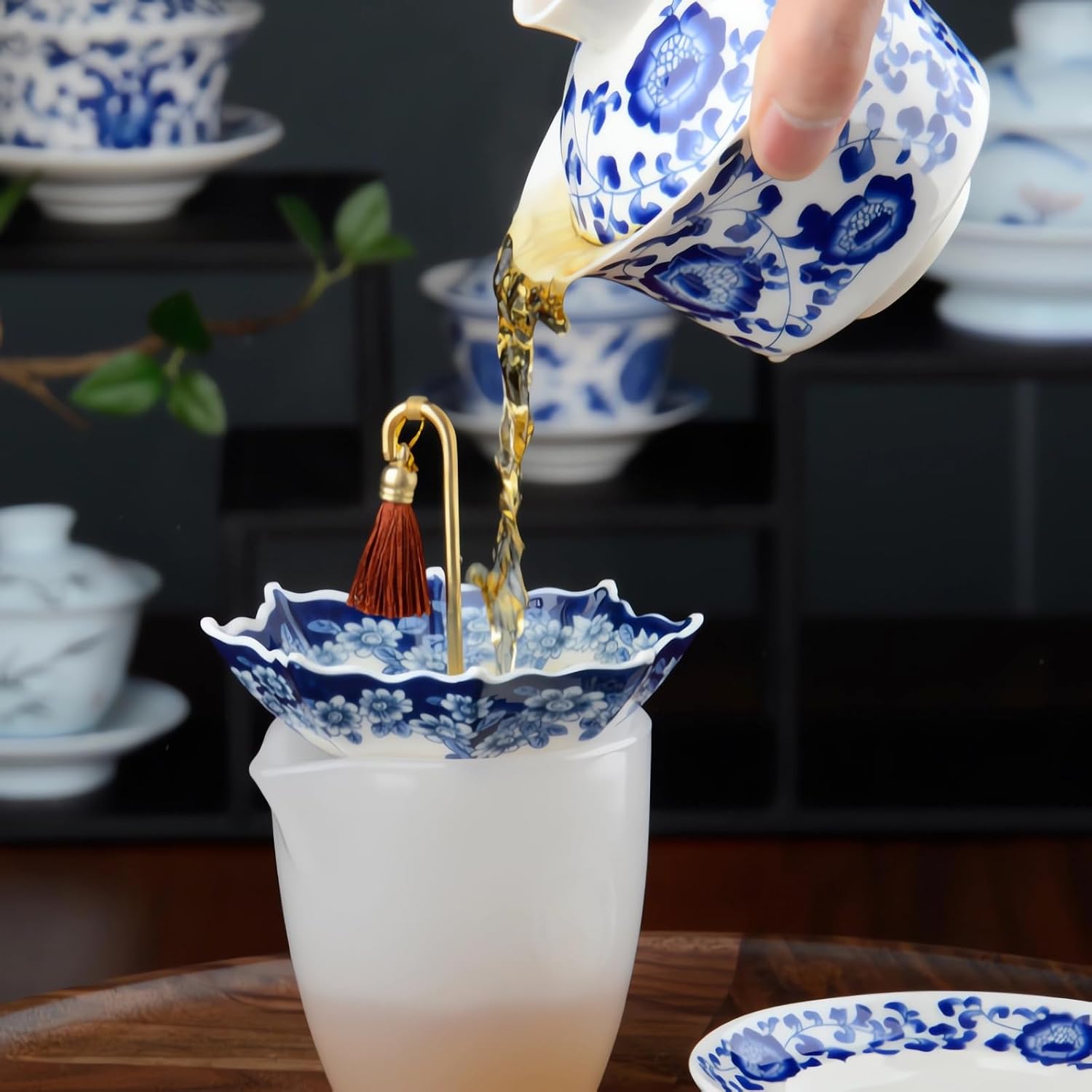 Umbrella Tea Strainer, Ceramic Loose Leaf Tea Infuser, Porcelain Filter