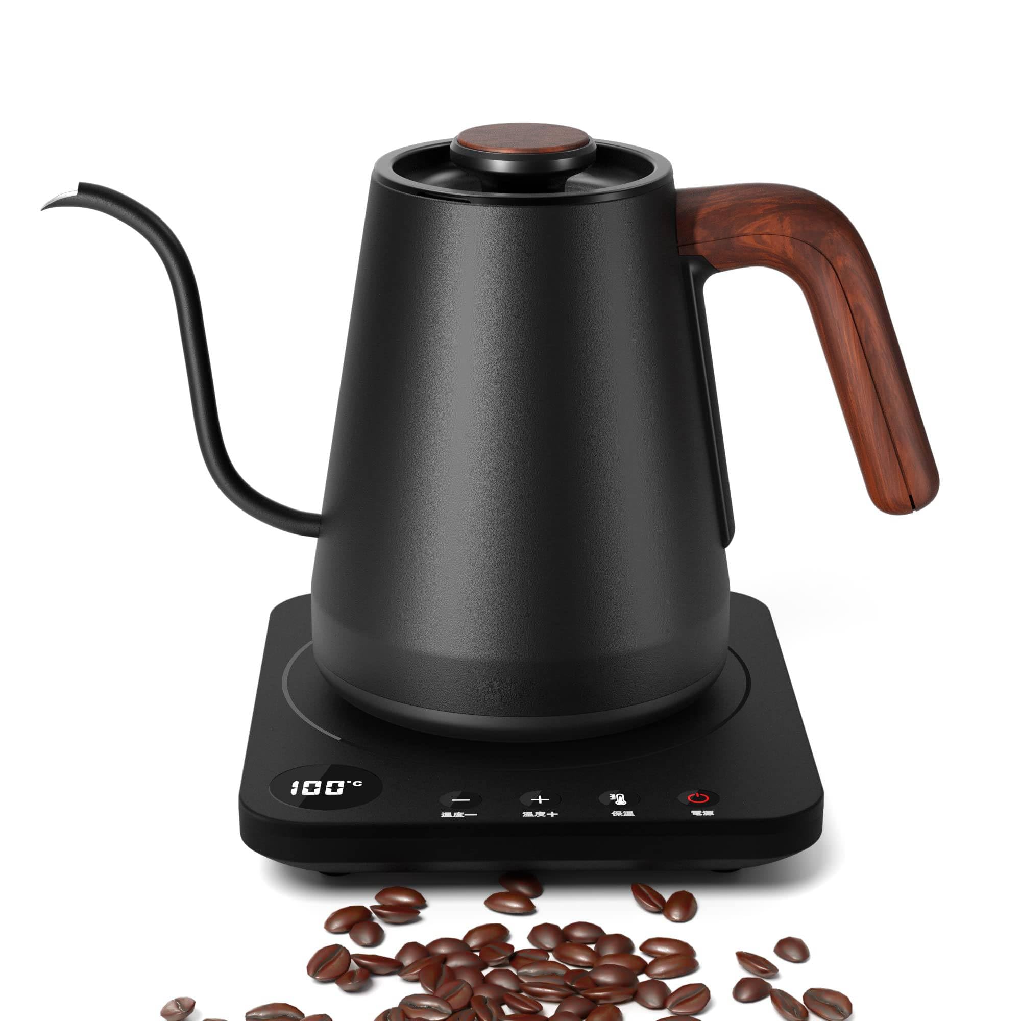 電気ケトル コーヒーケトル ケトル 電気 1°C単位の精密調節 ドリップケトル Amazon | 電気ケトル 温度調節 コーヒーケトル 1.0L 1200W 1