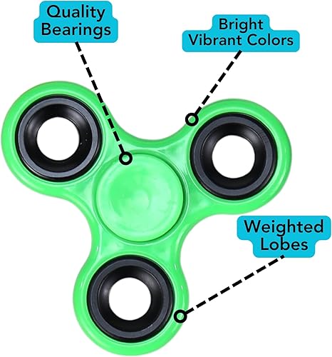Miniatura 4 de Iconikal Paquete de 24 Fidget Spinners, surtido de colores aleatorios a granel para juegos sensoriales, ocupan la atención de las manos