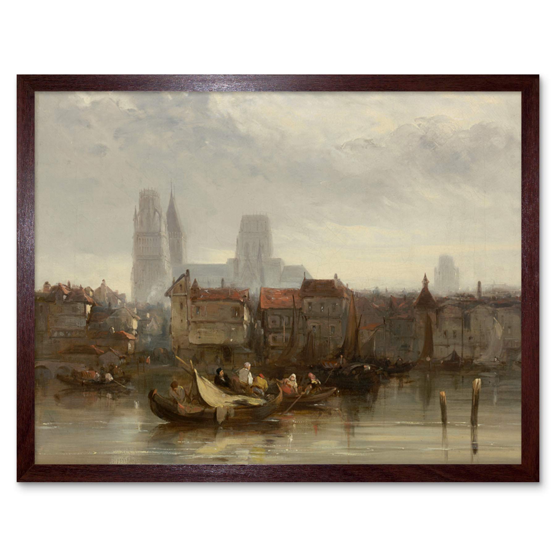 Artery8 British 19Th Century Rouen 19Th Century Painting Art Print Framed Poster Wall Decor 12x16 inch