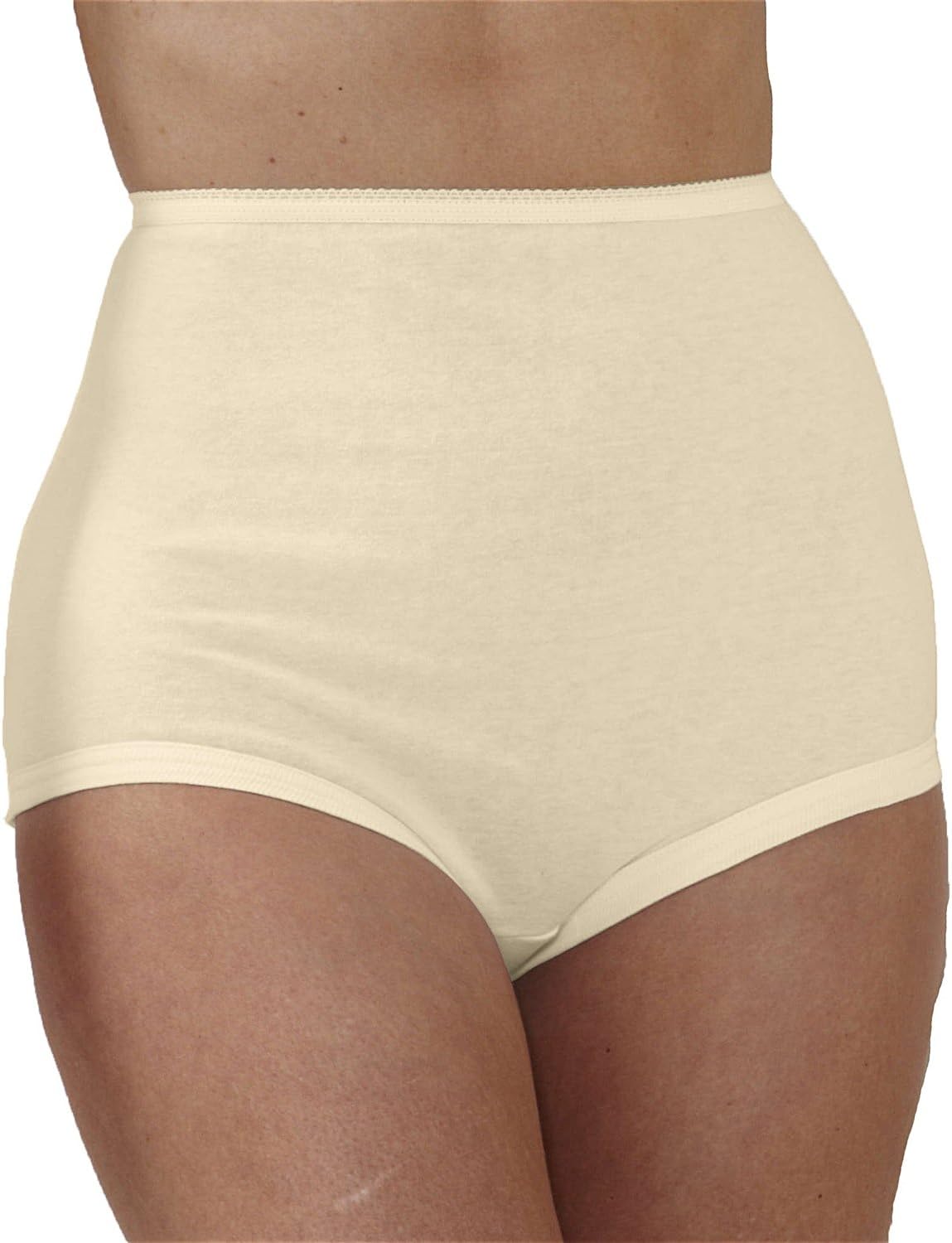 100 Cotton Cuff Leg Brief, Beige, 13, 6pk at Amazon Women’s Clothing