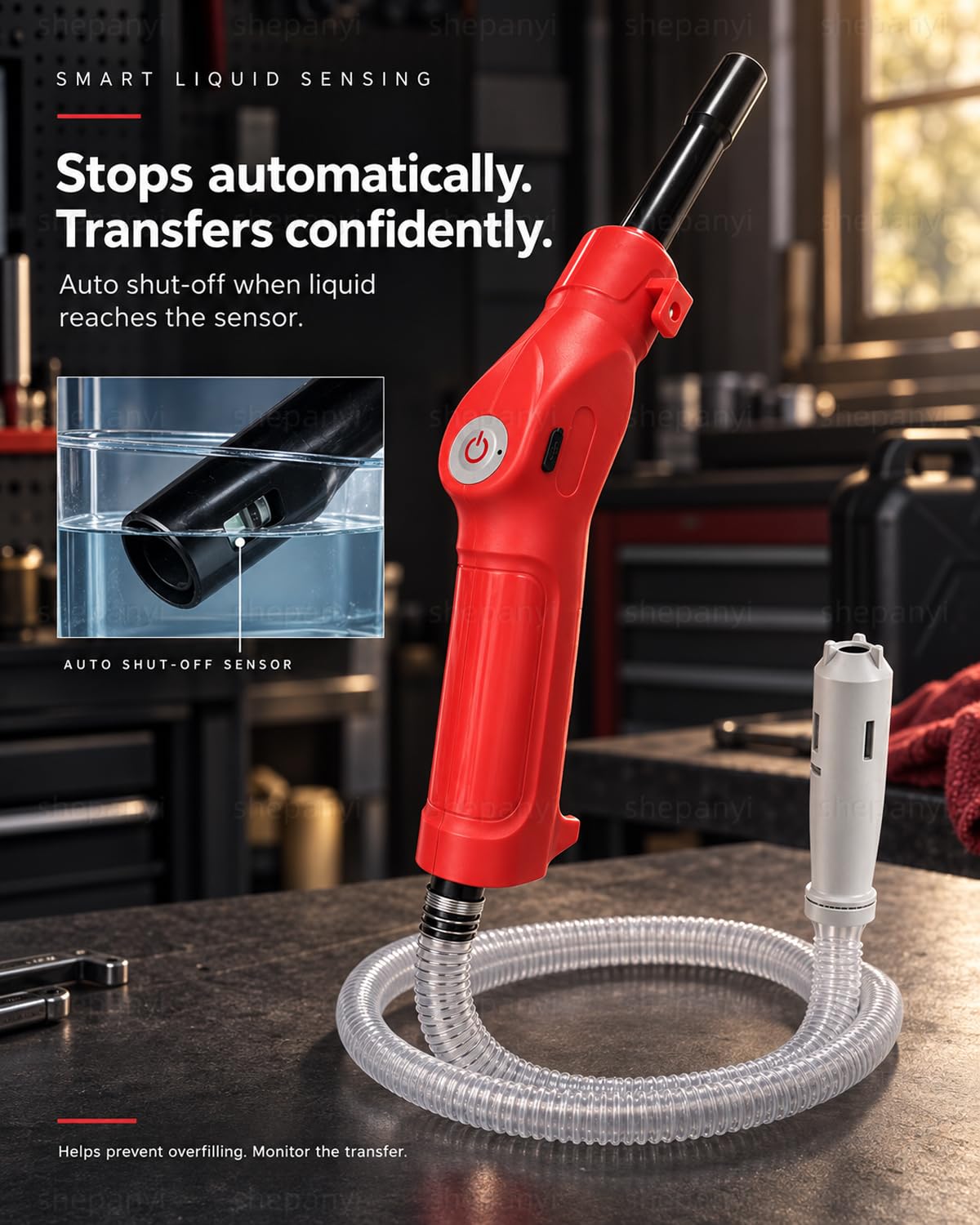 Pompe de transfert de carburant portable rechargeable par USB 3,2