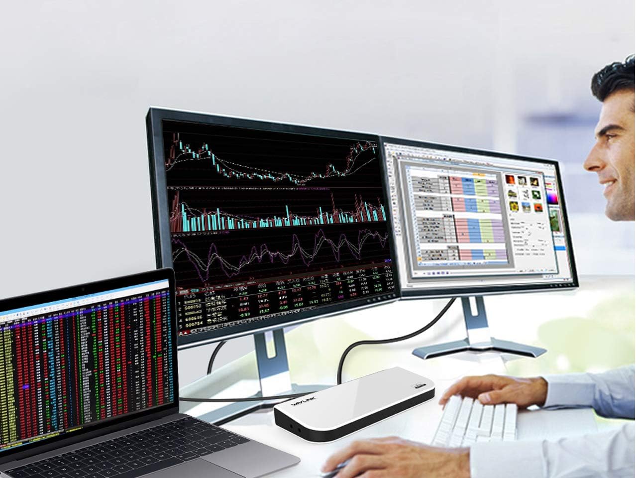 WAVLINK USB 3.0 Universal Laptop Docking Station Dual Video Outputs Support HDMI/DVI/VGA (6 USB Ports,Gigabit Ethernet,Audio): Electronics