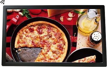 32-inch Large WiFi Digital Photo Frame, 1920 * 1080 IPS Full HD Screen, Timer On and Off, Wall-Mounted, Easy to Set UpBlack,with WiFi