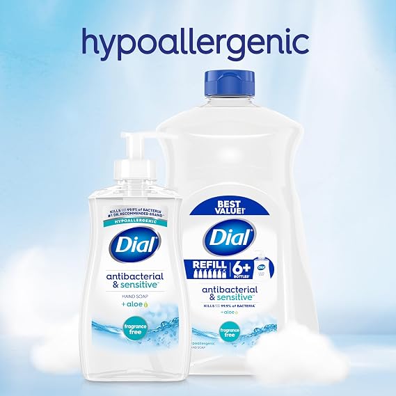 Dial Antibacterial Liquid Hand Soap, Fragrance Free, 52 fl oz, 3-Pack