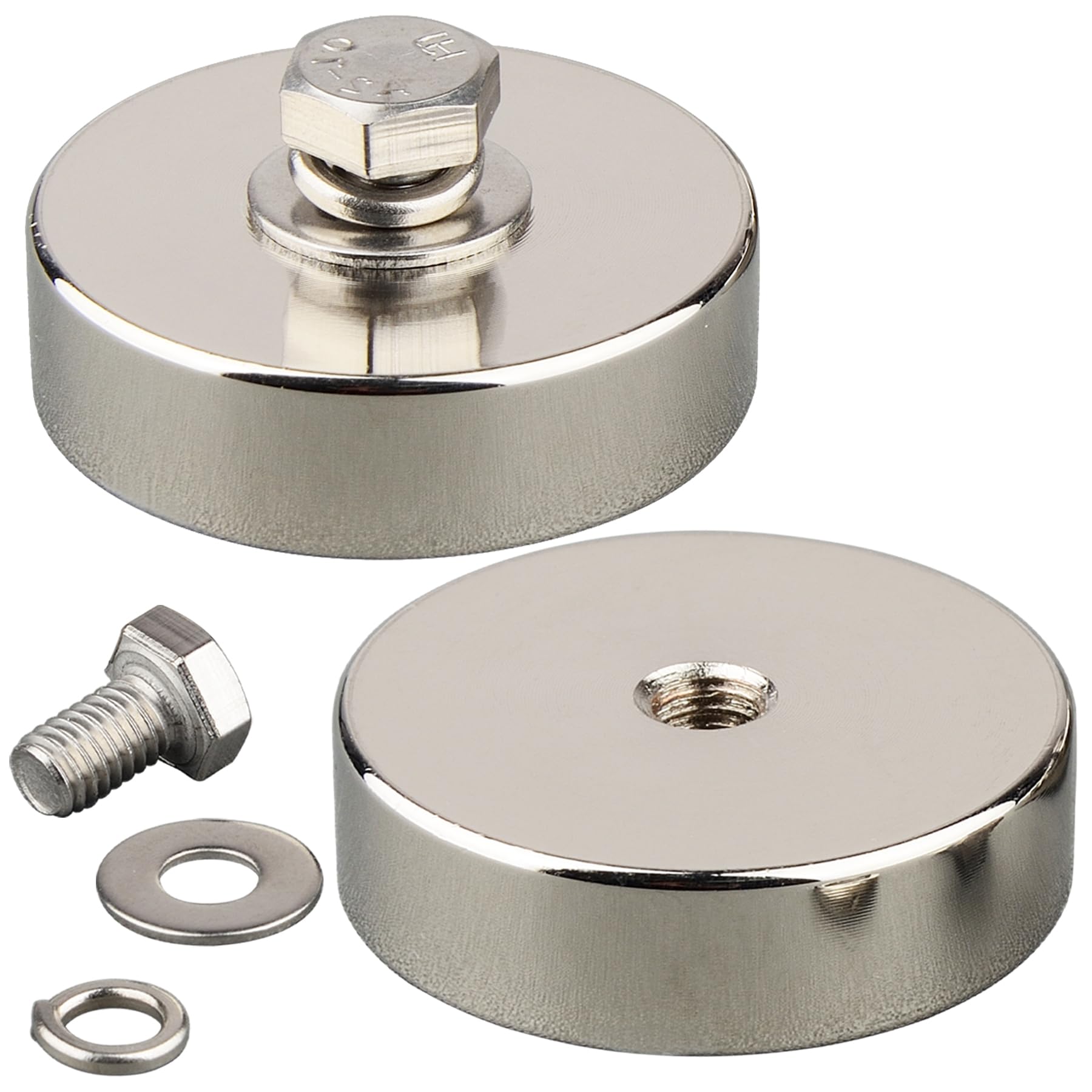 MUTUACTOR 135lb Neodymium Magnets Heavy Duty,2Pack Strong Rare Earth Magnets 1/4-20 Female Threaded Hole,Powerful Magnetic Mounting Round Magnet with Hole for Lighting,Camera,Garage Tools — Amazon image 12