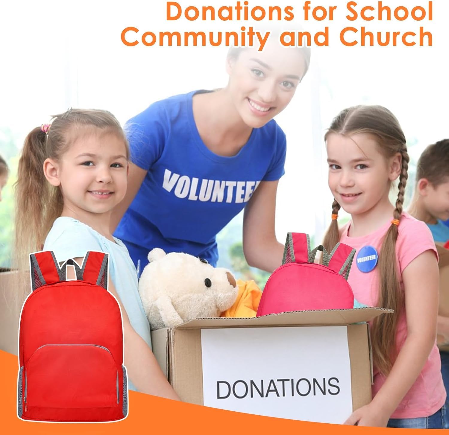 24 Pcs 17 Inch Backpack in Bulk Foldable Classic Back Packs Colorful Book Bags Assorted Colors Lightweight Bookbags for Outdoor Travel Student School Supply 8 Colors