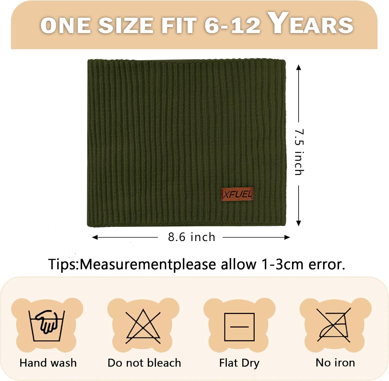 Kids Neck Warmer, Knitted Winter Neck Gaiter, Fleece Lined Infinity Scarf for Boys Girls, Ski Mask for Cold Weather - Image 3