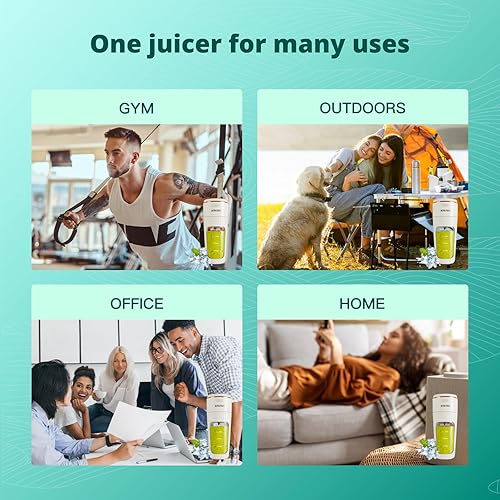 Miniatura 5 de JOSOBO Licuadora portátil para batidos y licuados, mini licuadora personal recargable por USB con pajita, funcionamiento inalámbrico, pequeña