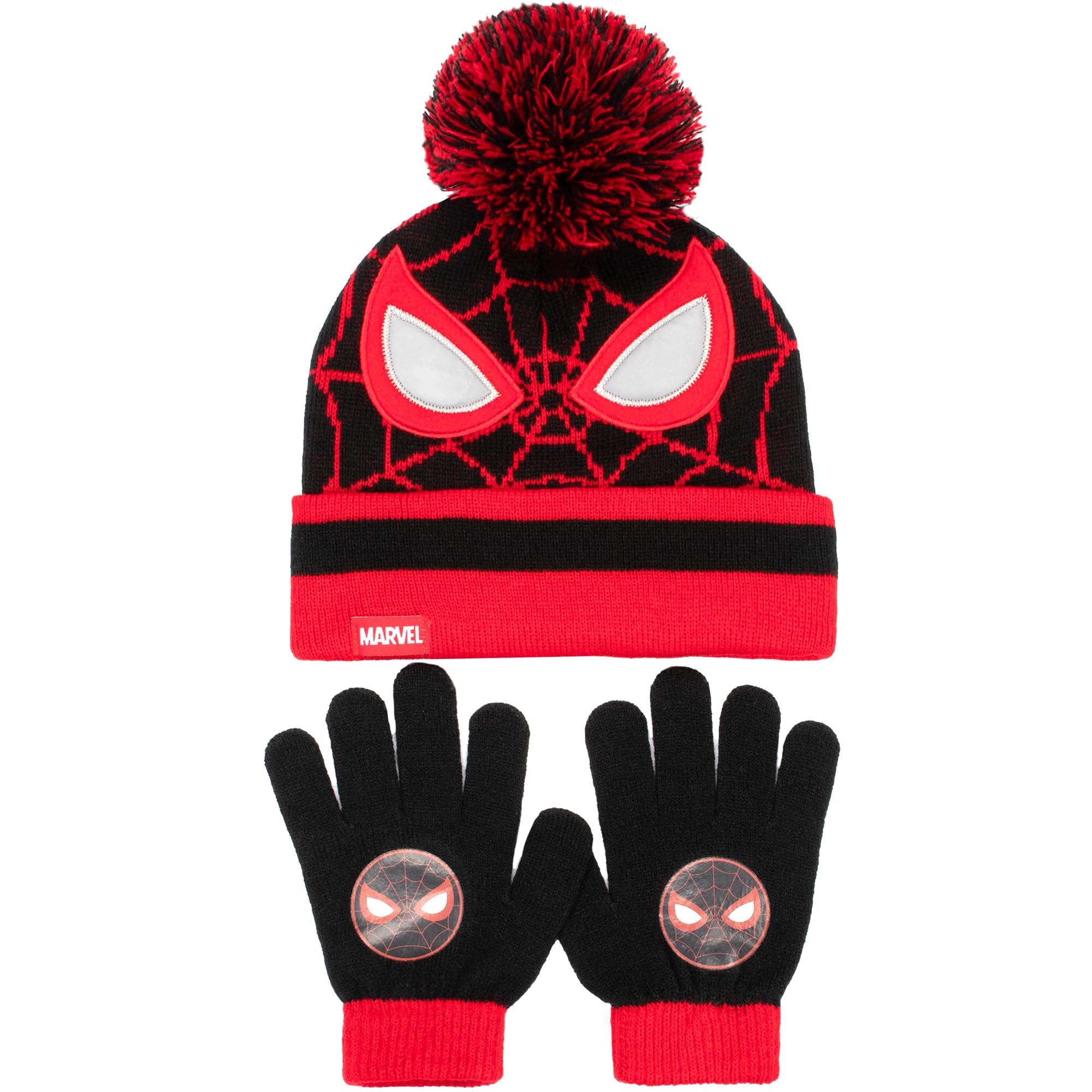 Marvel Spiderman Winter Hat & Gloves Set for Boys – Warm & Cosy Beanie Hat & Gloves – Ideal for Kids Ages 3-9
