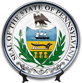 Decorative Plates Display for United States Pennsylvania State Seal City Travel Souvenirs Wall Art Home Desk Table Decor Hanging Festival Wedding Gift Collection 138