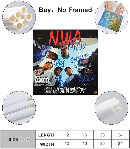 Miniatura 2 de N.W.A Straight Outta Compton - Póster de lienzo para decoración de dormitorio, paisaje, oficina, San Valentín, cumpleaños, regalo, sin marco, 12 x