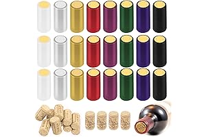 Keadic 190-Piece Heat Shrink Wine Bottle Caps and Corks for Home Winemaking