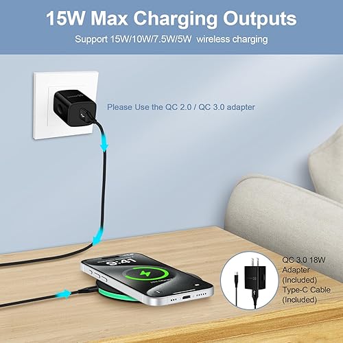 Miniatura 5 de Cargador inalámbrico de 15 W Samsung almohadilla de carga rápida con adaptador QC para Smaung Galaxy S23 FES22 UltraS21S20Z Flod5, cargador de