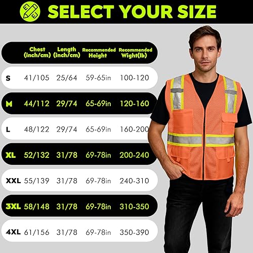 Miniatura 5 de Chalecos de seguridad con logotipo personalizado (S, M, L, XL, 2XL, 3XL, 4XL) Chalecos de seguridad reflectantes de alta visibilidad Clase 2