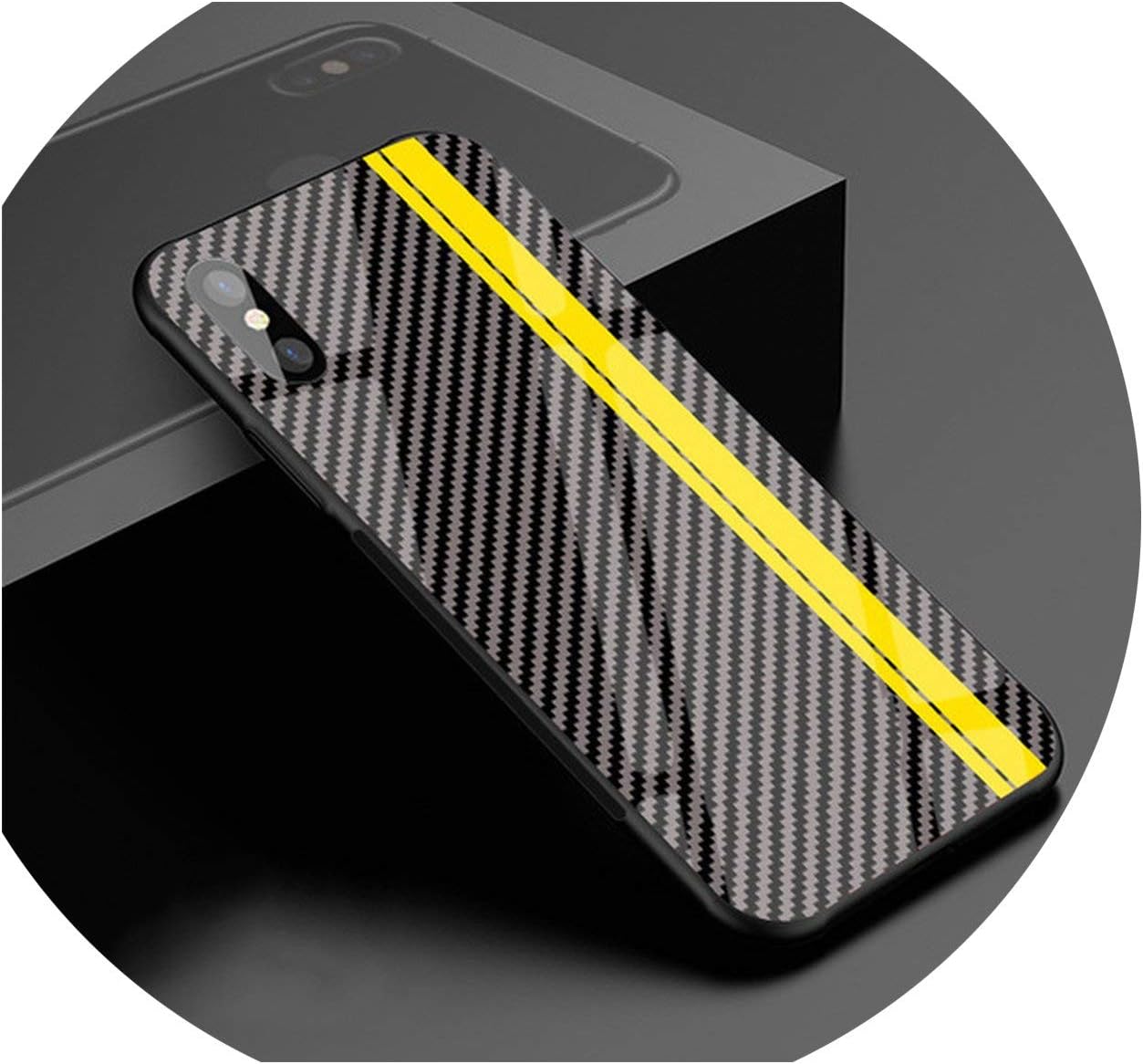 Motorsport RS AMG Carbon Fiber Cover Case for iPhone 6 6S Plus 7 8 Plus X XS MAX XR Mirror Luxury Tempered Glass Car Phone Cases,AMG1,for iPhone 7 Plus